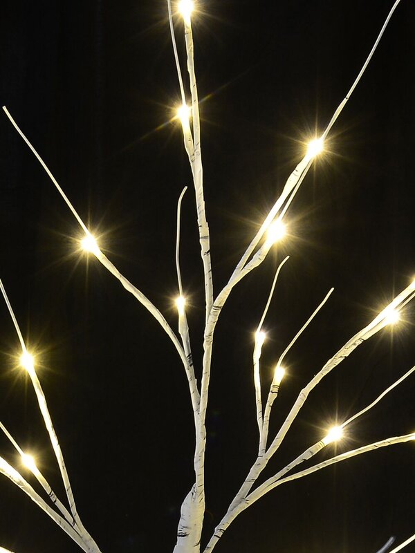 90cm Scandinavian Birch Outdoor Tree With 36 Neutral White LED