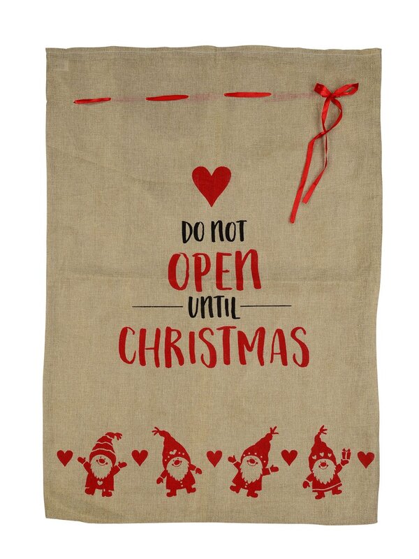 93cm Faux Jute Happy Santa Do Not Open Until Gift Sack — image 2