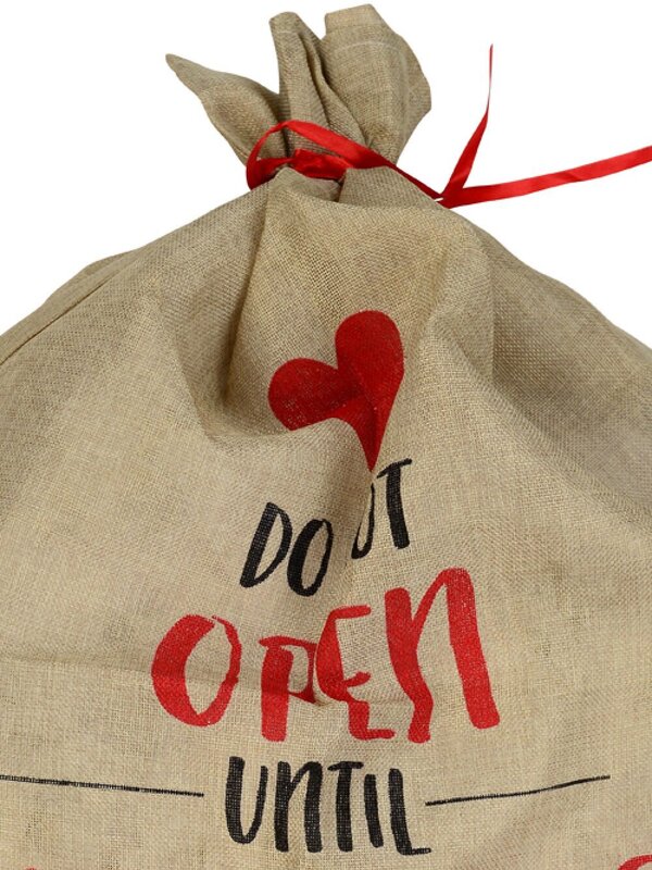 93cm Faux Jute Happy Santa Do Not Open Until Gift Sack — image 3