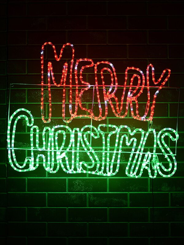 94cm Red Green & Cool White LED Merry Christmas Motif With Twinkle Effect — image 5