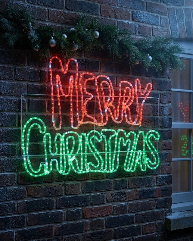 94cm Red Green & Cool White LED Merry Christmas Motif With Twinkle Effect — image 4