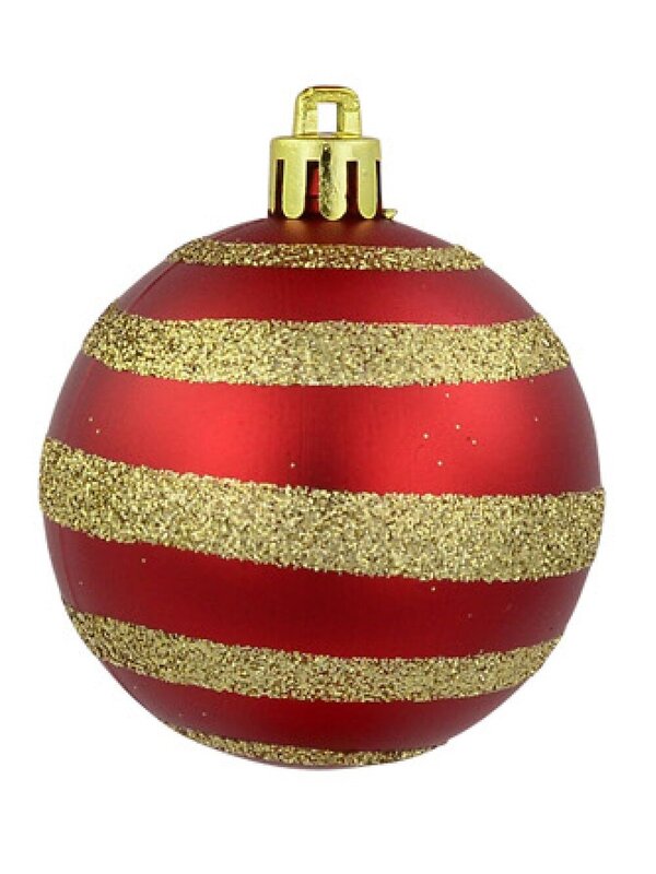9x 60mm Red Baubles With Gold Stripe, Draped & Ornate Designs — image 5