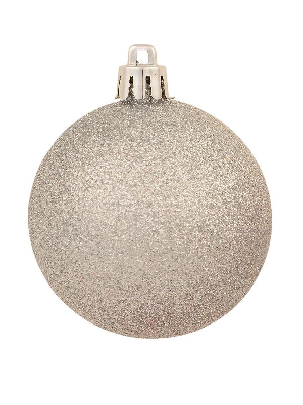 9x 60mm Red & Silver Christmas Baubles With Four Glitter Designs & Metallic — image 3