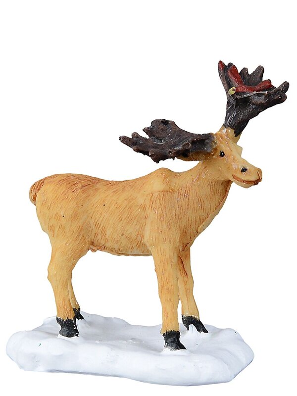 9x Santa & Sleigh With Reindeer, Moose & Trees Village Scene | 14cm Tree — image 4