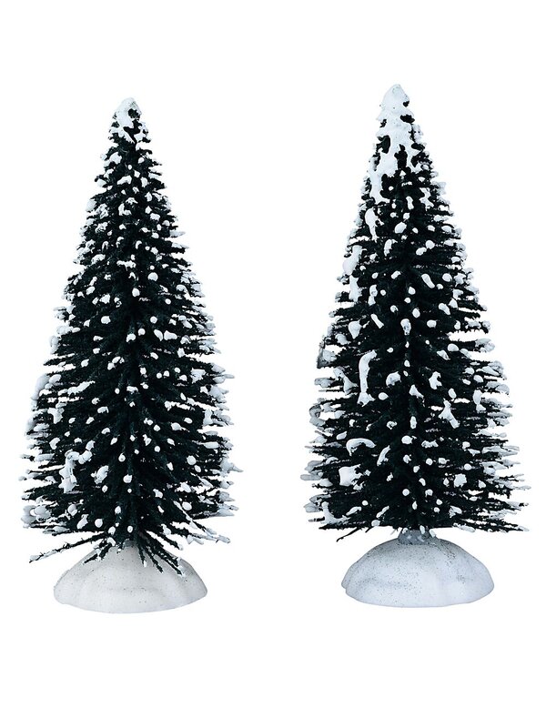 9x Snow Tipped Pine Tree & Shrub Village Scenery | 21cm Tree — image 4