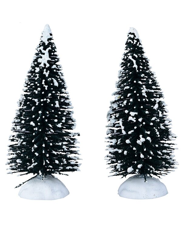 9x Snow Tipped Pine Tree & Shrub Village Scenery | 21cm Tree — image 5