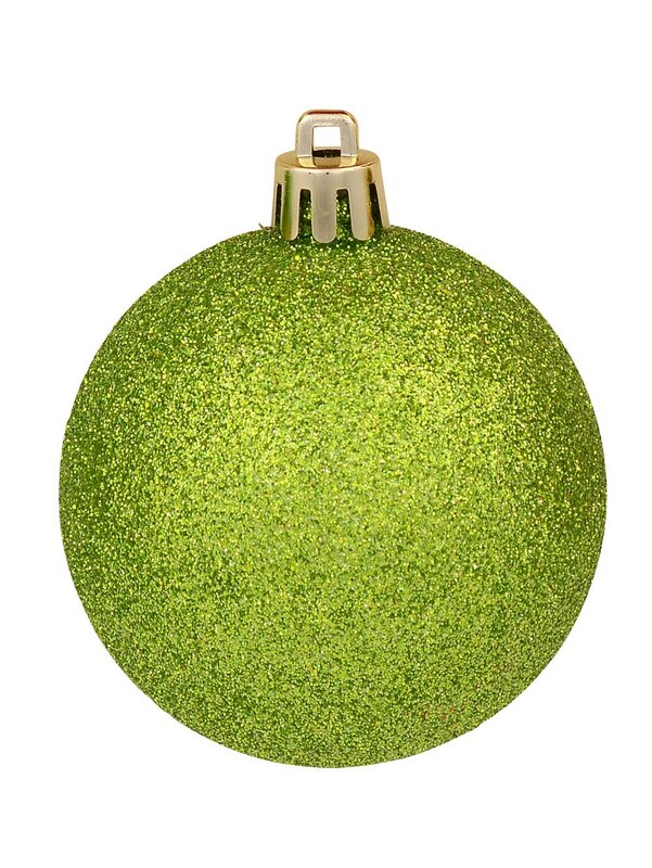 9x Timeless Red & Green Essential Ornate Glitter Ball Bauble Set | 60mm — image 6
