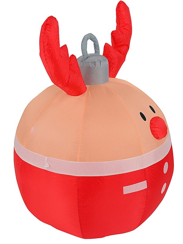 Adorable Reindeer Bauble-Shaped Outdoor LED Christmas Inflatable | 1.2m — image 3