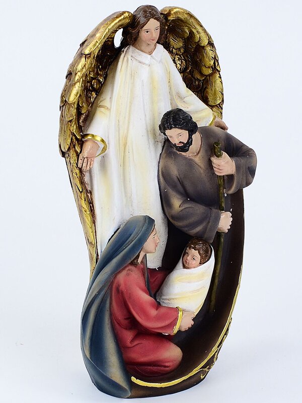 Angel Of Nativity & Holy Family Embossed Resin Ornament | 19cm — image 7