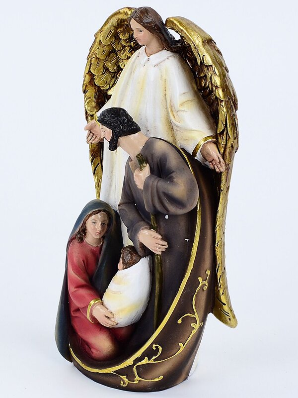 Angel Of Nativity & Holy Family Embossed Resin Ornament | 19cm — image 5