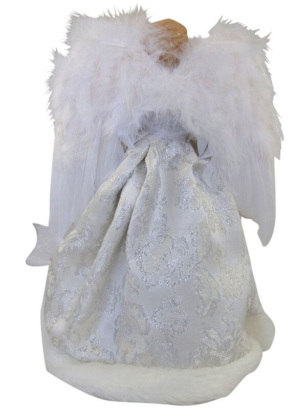 Angel With White Dress & Ceramic Face Tree Top Decoration - 30cm — image 4