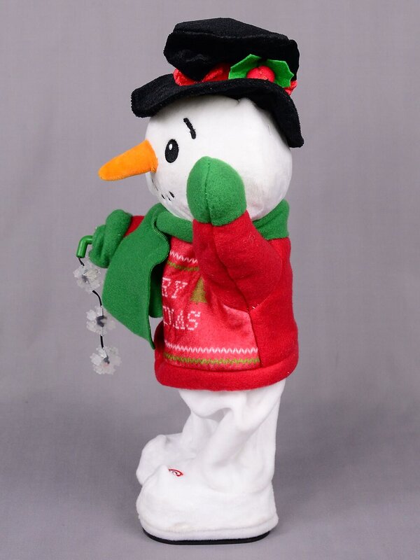 Animated Hip Swinging & Snowflake Spinning Snowman - 40cm