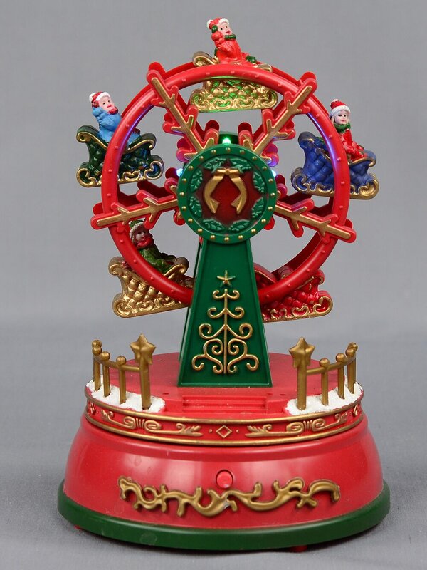 Animated, Illuminated & Musical Christmas Village Ferris Wheel Scene - 19cm — image 2