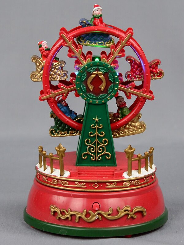 Animated, Illuminated & Musical Christmas Village Ferris Wheel Scene - 19cm — image 3