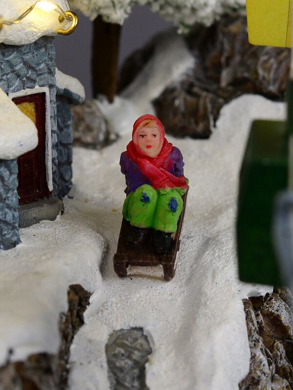 Animated & Illuminated Winter Snow Covered Village with Train & Cable Car - 38cm — image 8