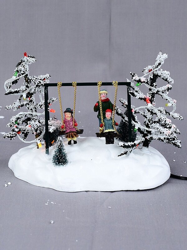 Animated Kids On Playground Swing With Multi Colour LED Lights | 14cm — image 4