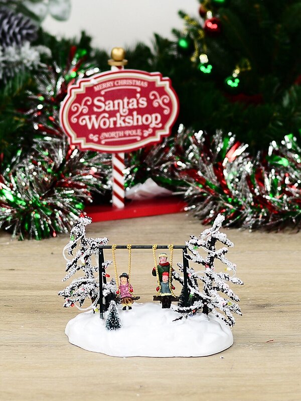 Animated Kids On Playground Swing With Multi Colour LED Lights | 14cm — image 2
