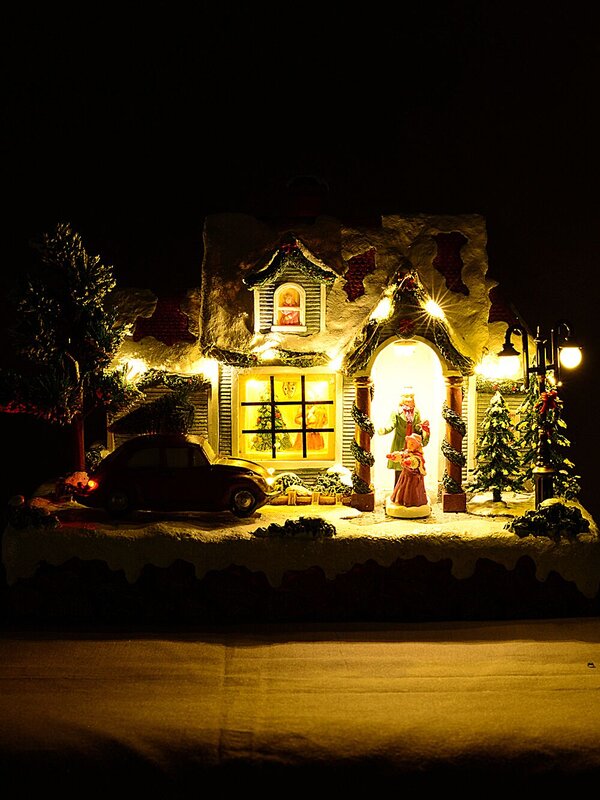 Animated Musical Home For Christmas With LED Car & Street Lamp | 30cm — image 5