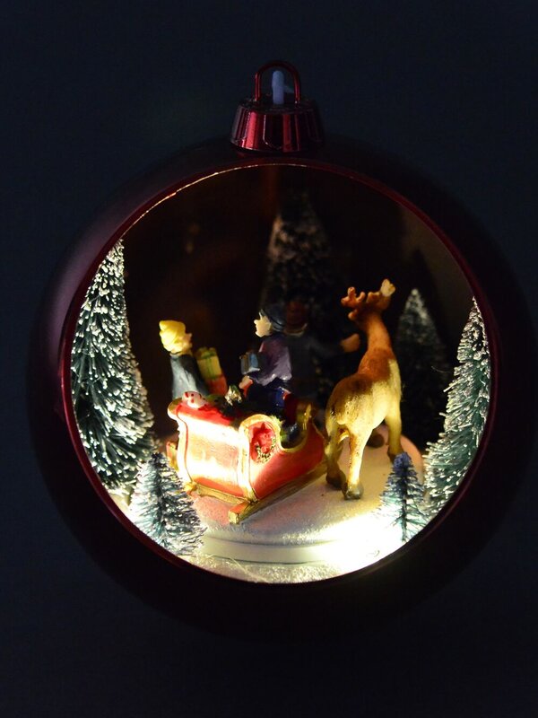 Animated & Musical Silver Rotating Ball - 13cm