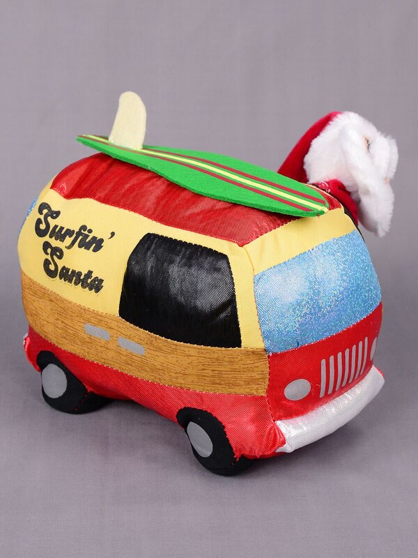 Animated Surf Loving Santa & Van With Longboard - 24cm