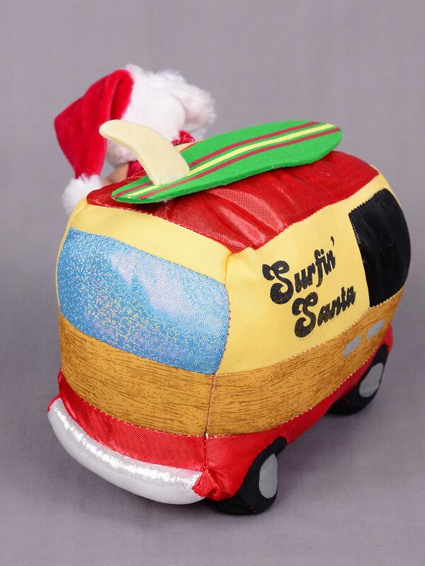 Animated Surf Loving Santa & Van With Longboard - 24cm