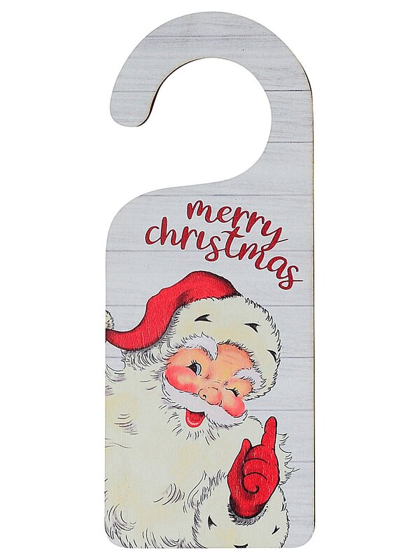 Assorted Rustic Wooden Santa Stop Here Door Hanger | 23cm — image 4
