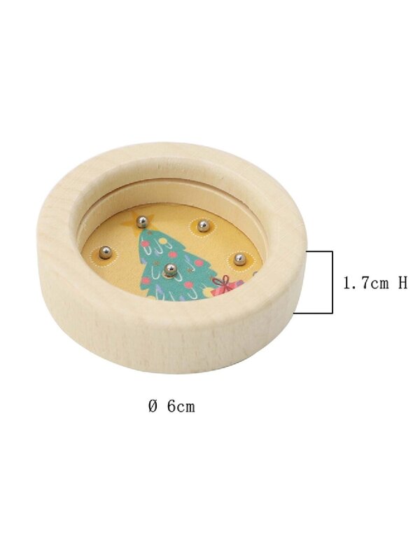 Assorted Christmas Design Wooden Handheld Balance Ball Game — image 3