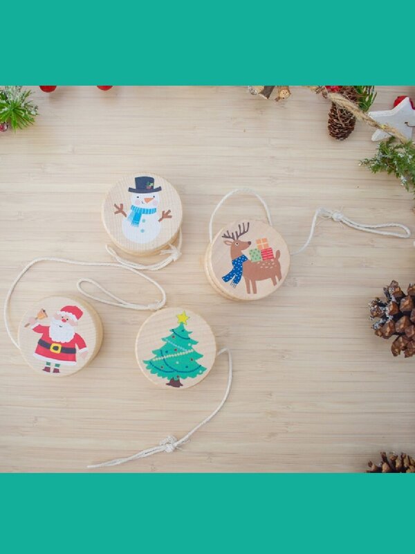 Assorted Christmas Design Wooden Yo Yo | Festive Stocking Filler — image 2