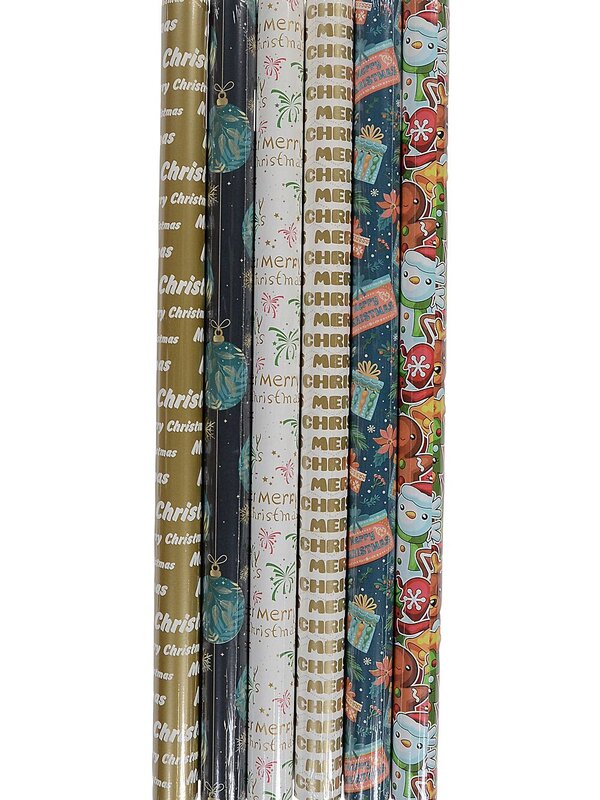 Assorted Christmas Motto & Festive Icon Paper Gift Wrap | 3m x 70cm — image 2