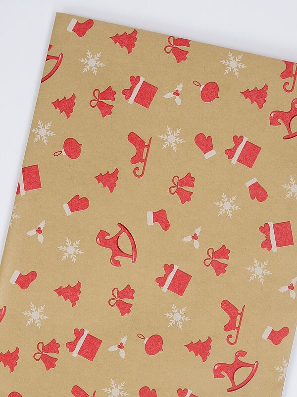 Assorted Santa & Christmas Motto Kraft Paper Gift Wrap | 3m x 70cm — image 4