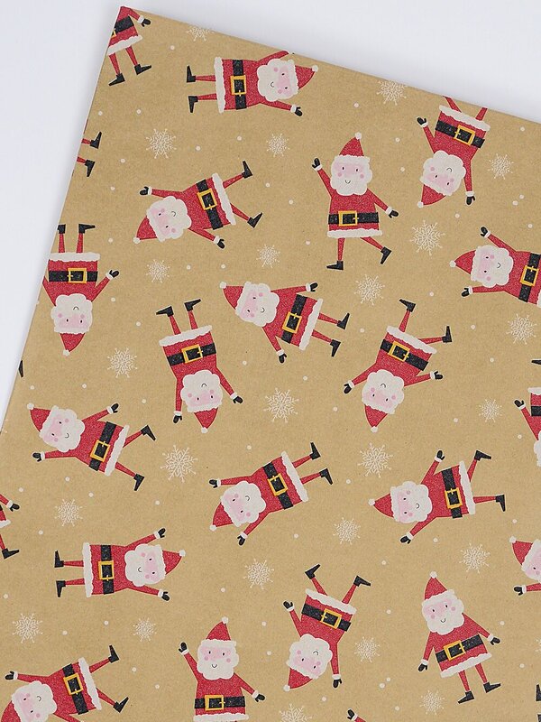 Assorted Santa & Christmas Motto Kraft Paper Gift Wrap | 3m x 70cm — image 3