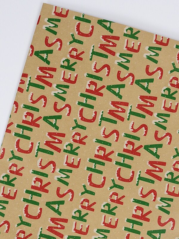Assorted Santa & Christmas Motto Kraft Paper Gift Wrap | 3m x 70cm — image 6