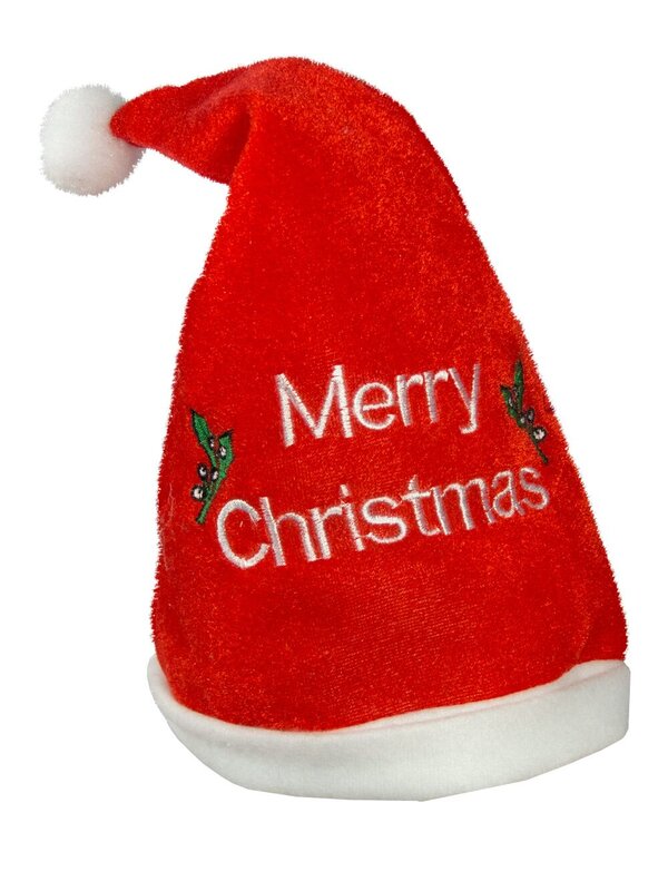Babies Merry Christmas Santa Hat & Ho Ho Ho Bib - 2 peice set