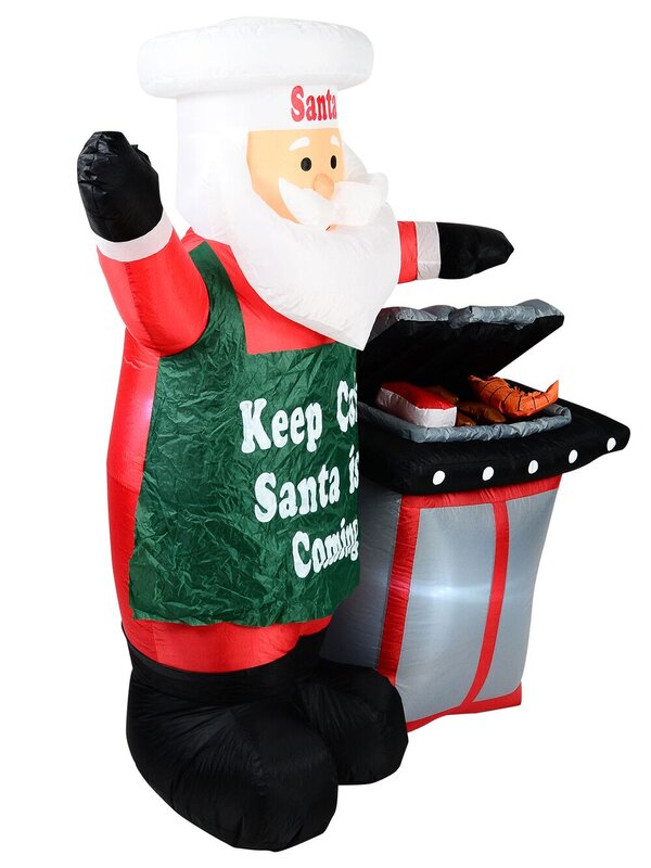 BBQ Keep Calm Santa Is Coming Illuminated Christmas Inflatable Display - 1.7m — image 3