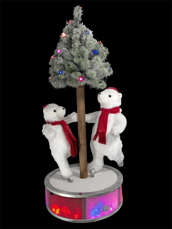 Bears Skating Around Rotating Tree Musical Illuminated Animation - 1.2m — image 3