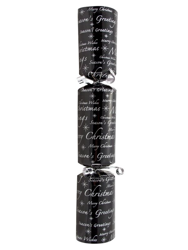Black, Silver & White With Christmas Greeting Pattern Bon Bons - 10 x 30cm — image 5