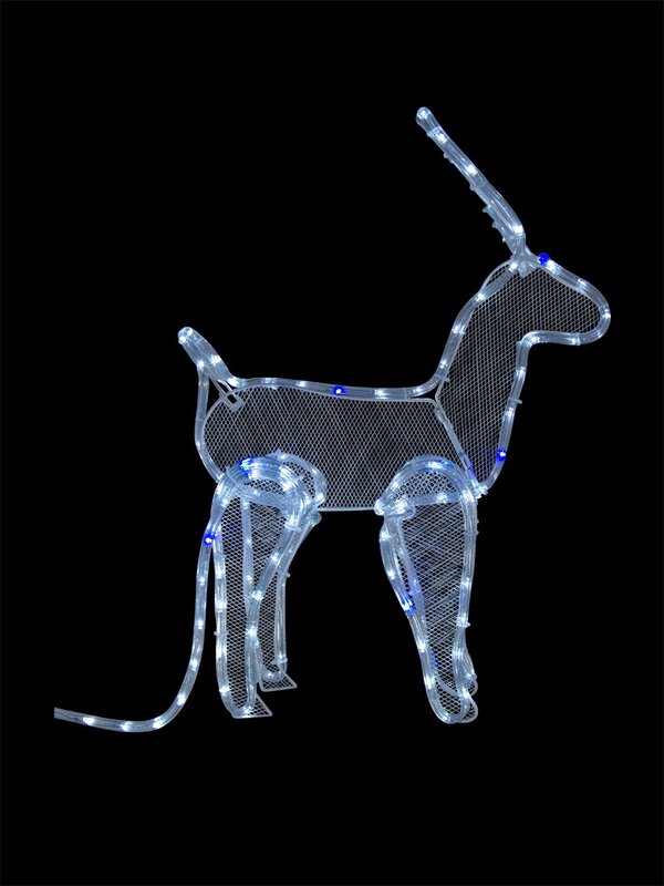 Blue & Cool White 3D Rope Light Sleigh & Reindeer - 1.5m — image 3