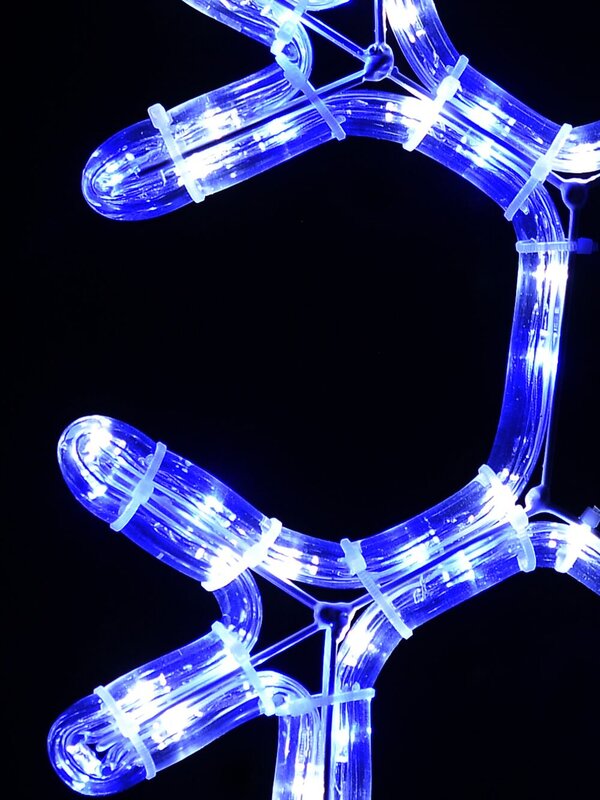 Blue & Cool White Branched Star Snowflake LED Rope Light Silhouette - 40cm