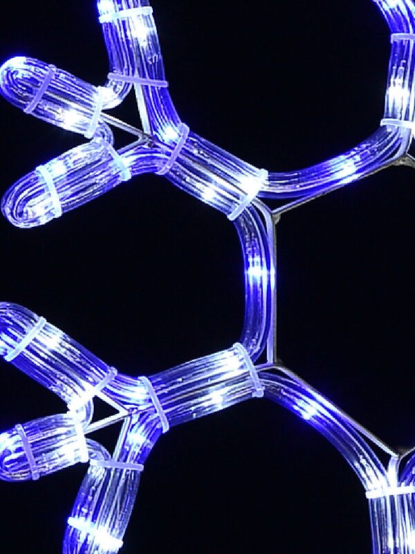 Blue & Cool White LED Branched Star Snowflakes Rope Light Silhouette - 2.5m — image 4