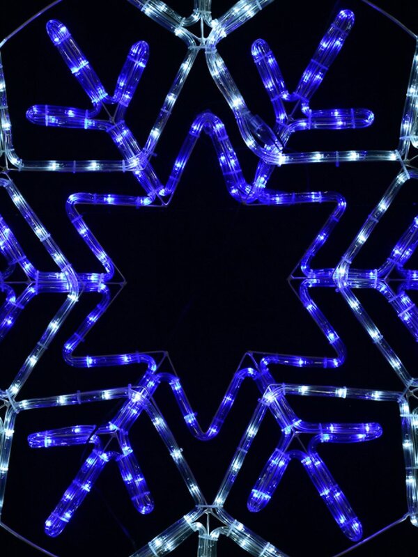 Blue & Cool White LED Radiating Snowflake Rope Light Silhouette - 1m — image 4