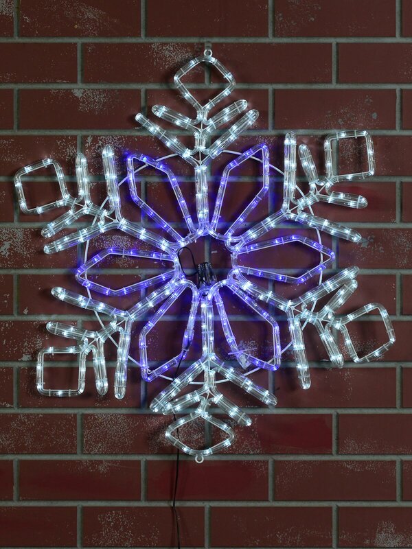 Blue & Cool White LED Stellar Snowflake Rope Light Silhouette - 75cm — image 2