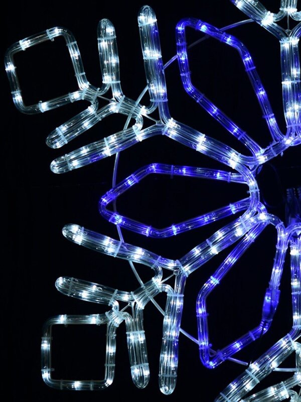 Blue & Cool White LED Stellar Snowflake Rope Light Silhouette - 75cm — image 3