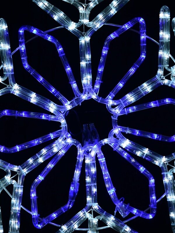 Blue & Cool White LED Stellar Snowflake Rope Light Silhouette - 75cm — image 4