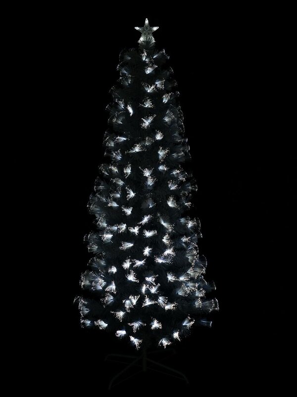Blue & Cool White LED White Fibre Optic Christmas Tree - 1.8m