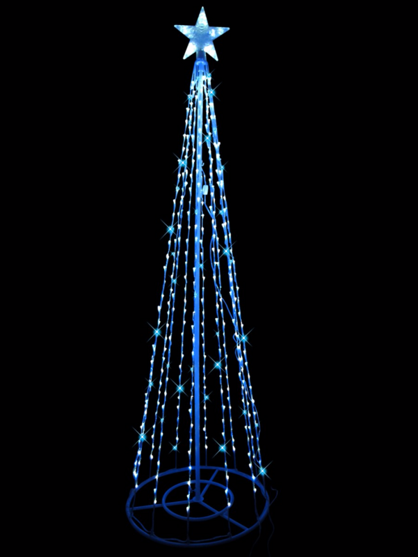 Blue & Cool White Snowing LED Outdoor Christmas Tree - 2m — image 2