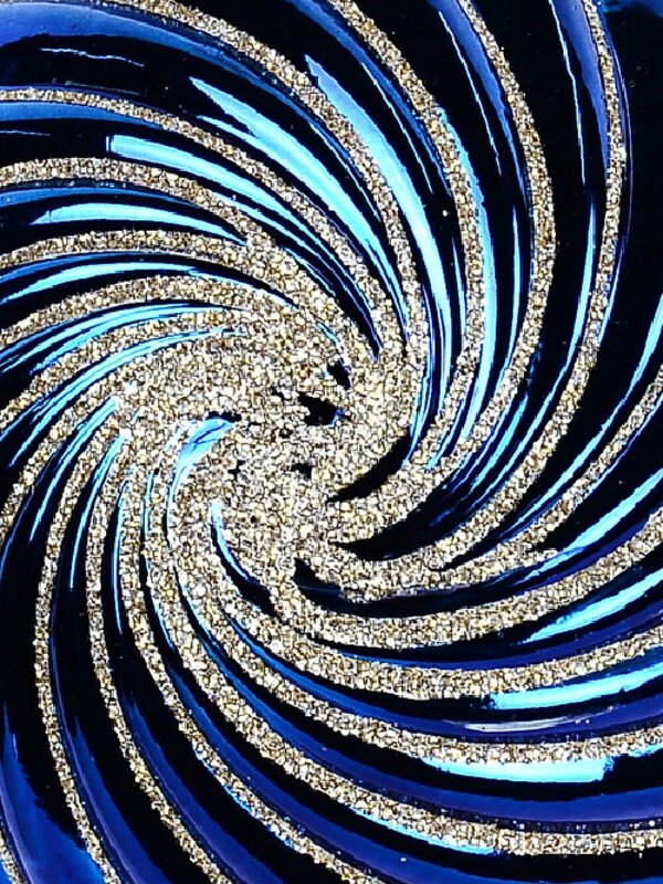 Blue Dynamic Signature Shiny Textured Whirlpool Glitter Bauble | 12cm — image 3