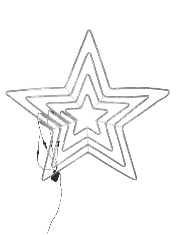 Blue, Orange, Green & Red Quadruple Star Rope LED Light Silhouette - 1.1m — image 4