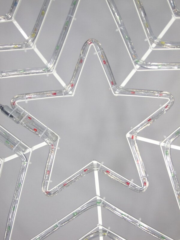 Blue, Orange, Green & Red Quadruple Star Rope LED Light Silhouette - 1.1m — image 9