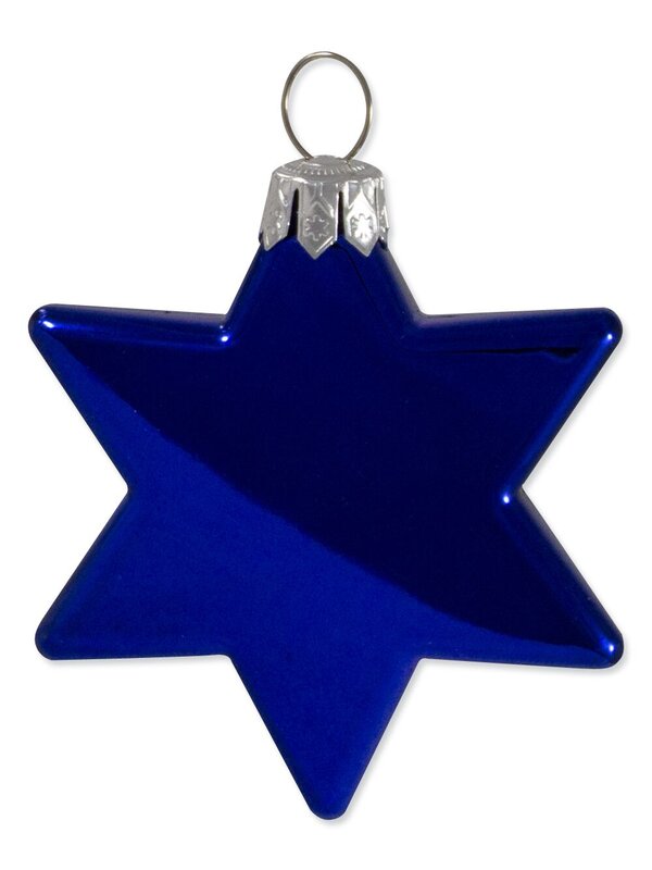 Blue & Silver Metallic & Matte Star Decorations - 20 x 65mm