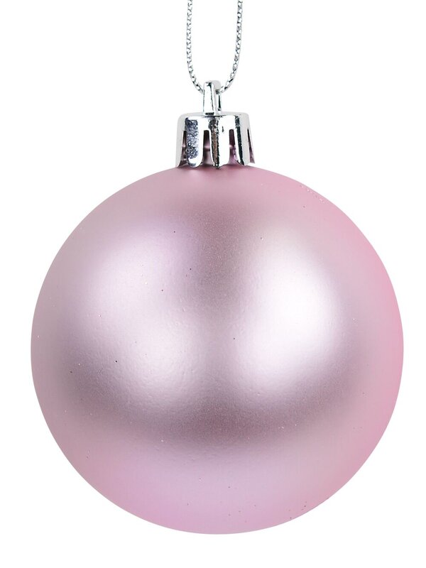 Blush Pink, Gold & Soft Pink Bauble Set in Gloss, Matte & Glitter - 12 x 60mm